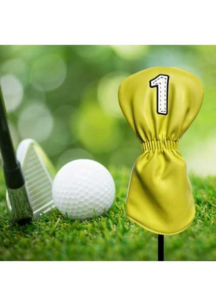 Wood Head, Woods Driver Fairway Hibrit Koruma Golf Kulübü Headcover Sarı Kimse indirimleri