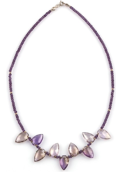 Ametrin - Ametist Doğal Taş Tasarım Kolye