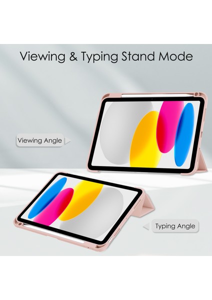 Shin-Wo iPad 10.9'' 10. 2022 Için Manyetik Katlanır Standlı Tablet Kılıfı (Yurt Dışından)