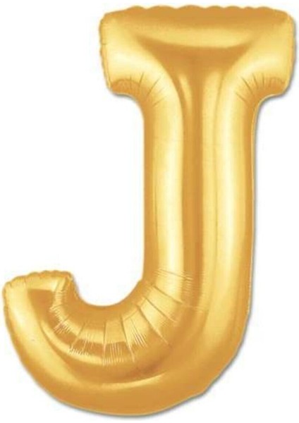 J Harfi Altın (Gold) Renk Folyo Balon-40 Santim -Harf Isim Folyo Balon
