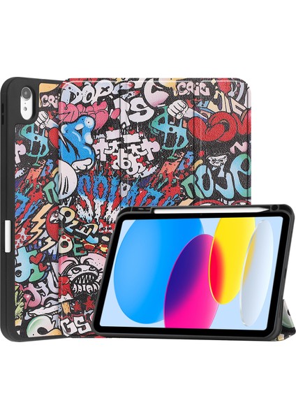 iPad 10.9'' 10. 2022 Için Manyetik Katlanır Standlı Tablet Kılıfı (Yurt Dışından)