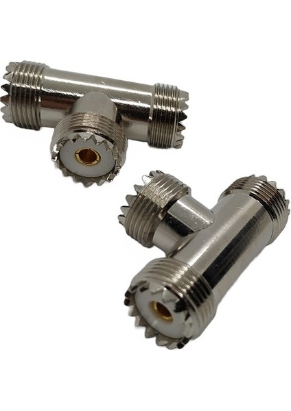 Uhf T Adaptör Uhf Konnektör Çoklayıcı (3 Adet Uhf Dişi-Dışdiş)