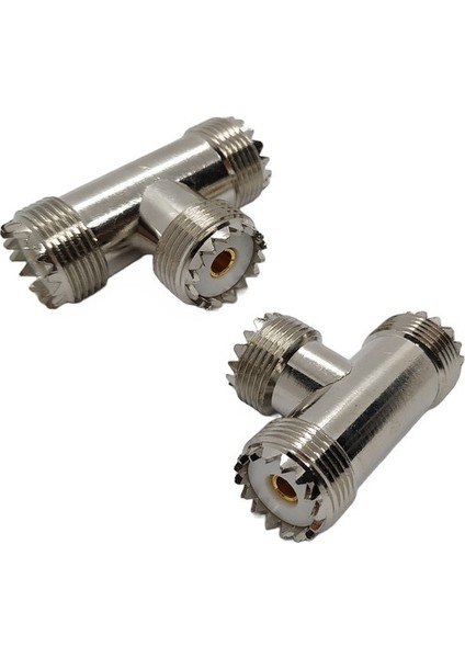 Uhf T Adaptör Uhf Konnektör Çoklayıcı (3 Adet Uhf Dişi-Dışdiş)