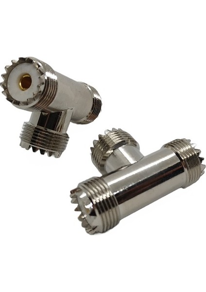 Uhf T Adaptör Uhf Konnektör Çoklayıcı (3 Adet Uhf Dişi-Dışdiş)