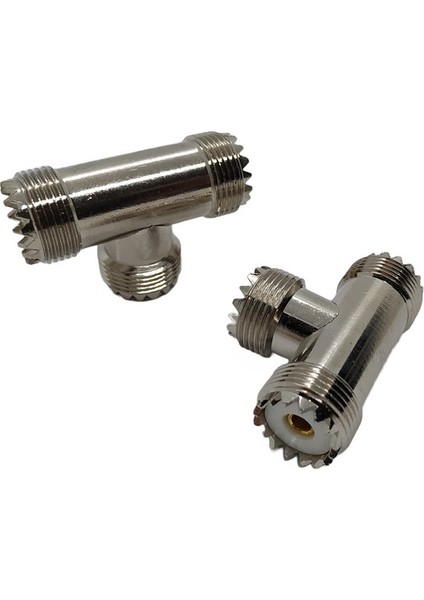 Uhf T Adaptör Uhf Konnektör Çoklayıcı (3 Adet Uhf Dişi-Dışdiş)