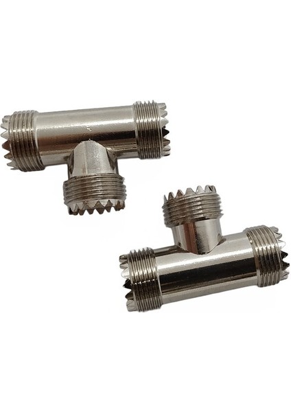 Uhf T Adaptör Uhf Konnektör Çoklayıcı (3 Adet Uhf Dişi-Dışdiş)