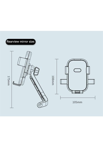 Bisiklet Motosiklet Dikiz Aynası Düşme Önleyici, Sarsıntı Önleyici Navigasyon Telefon Tutucu (Yurt Dışından)