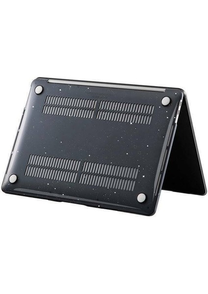 Macbook Air 13.6 2022 A2681 Uyumlu M2 - A3113 M3 Çipli Parlak Kristal Simli Şeffaf Kılıf Hardcase