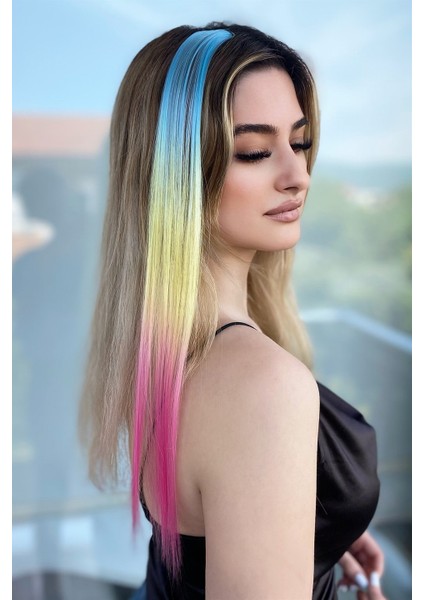 Yan Çıt Çıt Postiş 3 Renk Ombre 50 cm