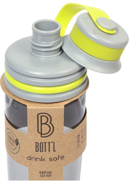 Tritan Kırılmaz Matara Kırılmaz Suluk Sarı Sport 650 ml