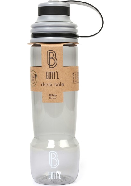 Tritan Kırılmaz Matara Kırılmaz Suluk 650ML Siyah Sport