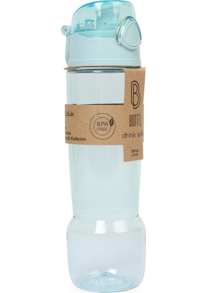 Tritan Kırılmaz Matara Kırılmaz Suluk 650ML Turkuaz Diego