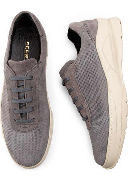 Hakiki Süet Gri Sneaker Erkek Ayakkabı fırsatları