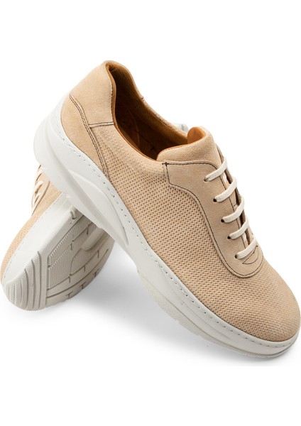 Hakiki Süet Bej Sneaker Erkek Ayakkabı modelleri