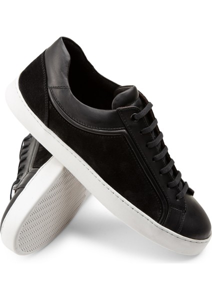 Hakiki Süet Siyah Sneaker Erkek Ayakkabı modelleri