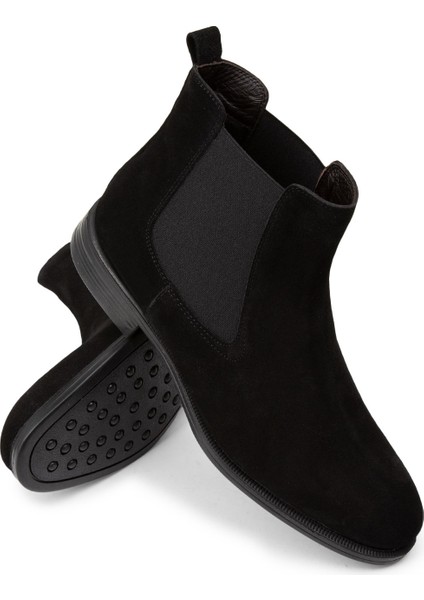Hakiki Süet Siyah Erkek Chelsea Bot modelleri