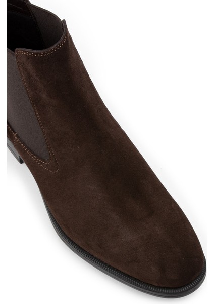 Hakiki Süet Kahverengi Erkek Chelsea Bot indirimleri