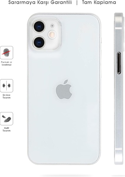 Iphone 12 Mat Kılıf, Pürüzsüz Sararmaz Ultra Ince