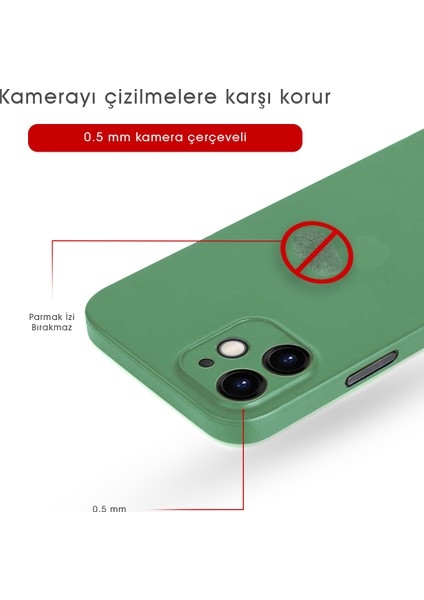 Kip GSM Iphone 12 Mini Mat Kılıf, Pürüzsüz Sararmaz Ultra Ince