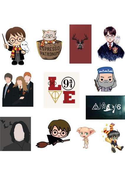 Harry Potter Temalı Laptop/pc/tablet/telefon Sticker Set 12'li