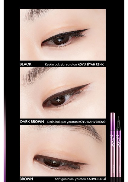 Su , Ter ve Yağa Dayanıklı , 48 Saate Kadar Kalıcı Eyeliner Ultra Powerproof Thin Pen Liner (Black)