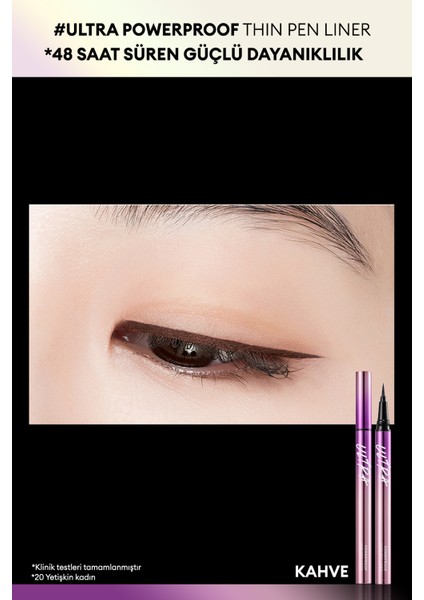 Su , Ter ve Yağlanmaya Dayanıklı , 48 Saate Kadar Kalıcı Ultra Powerproof Thin Pen Liner (Brown) modelleri