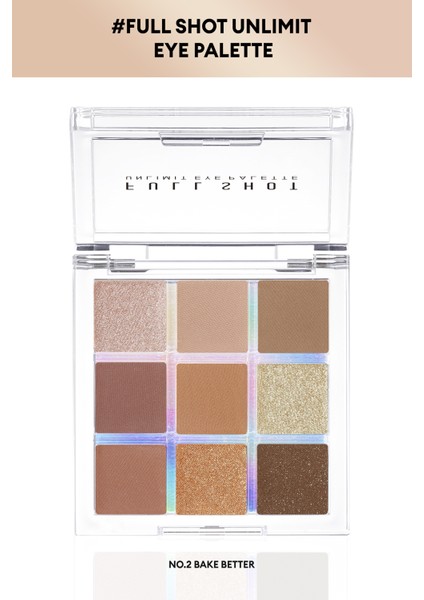 Yoğun Renk Pigmentli 9' Lu Far Paleti Full Shot Unlimit Eye Palette (No.2 Bake Better)