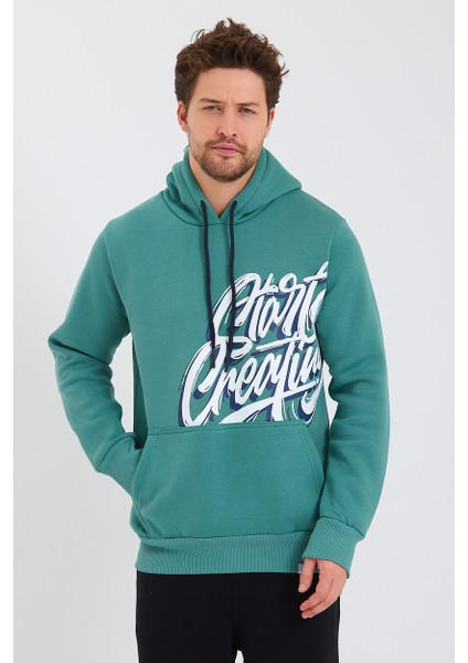 Amazing Crash  Kapüşonlu Kanguru Cepli Baskılı Sweatshirt