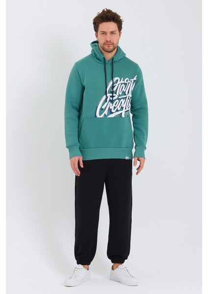 Kapüşonlu Kanguru Cepli Baskılı Sweatshirt modelleri