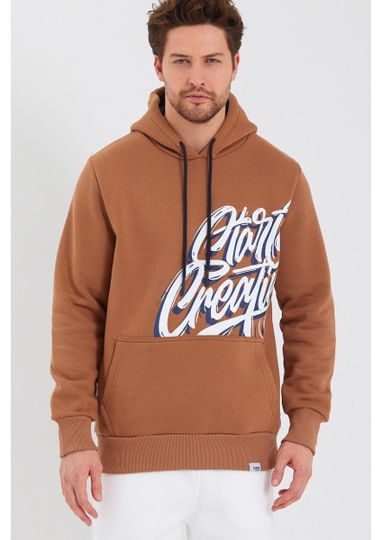 Amazing Crash  Kapüşonlu Kanguru Cepli Baskılı Sweatshirt