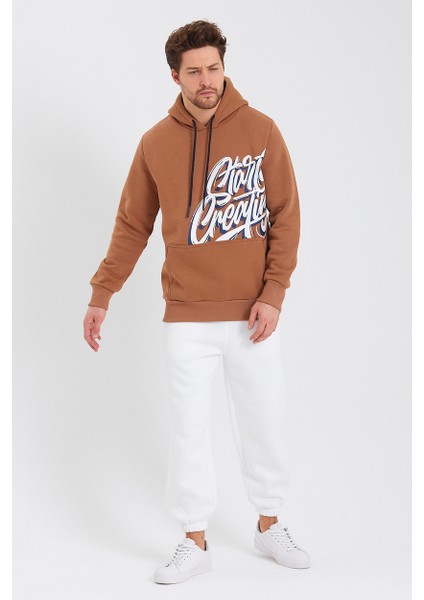 Amazing Crash  Kapüşonlu Kanguru Cepli Baskılı Sweatshirt