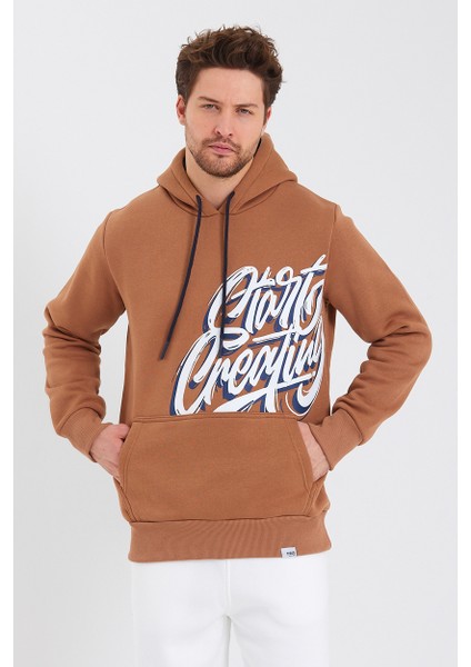 Kapüşonlu Kanguru Cepli Baskılı Sweatshirt fırsatları