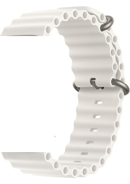 Apple Watch 4 5 38MM Kordon Yeni Dizayn Silikon HS05 Bej