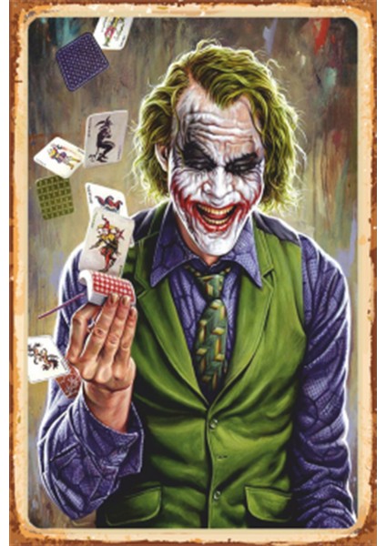 The Joker Poker Kağıtları Sinema Retro Ahşap Poster
