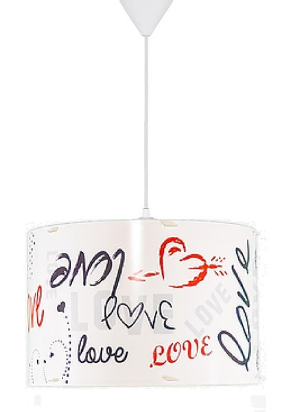 Silindir PVC Avize Sarkıt-Beyaz Love