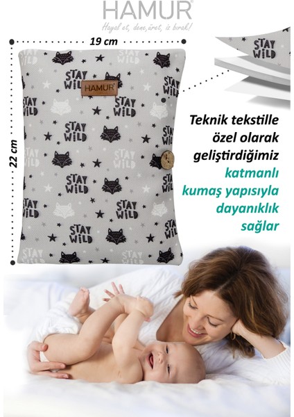 Anne Bebek Bakım Çantası Yenidoğan Alt Açma Değiştirme Düzenleyici Çantası Organizer Fox