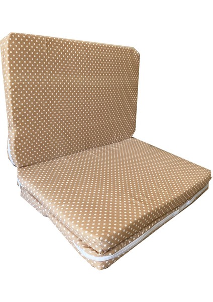 Çocuk Oyun Parkı Çocuk Yatağı Katlanabilir Sünger Yatak 60X120-4 cm (Kahverengi Puantiyeli) modelleri
