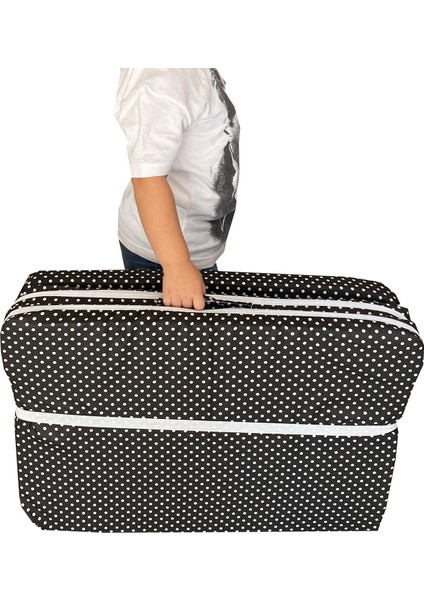 Çocuk Oyun Parkı Çocuk Yatağı Katlanabilir Sünger Yatak 60X120-4 Cm(Siyah Puantiyeli) fiyatları