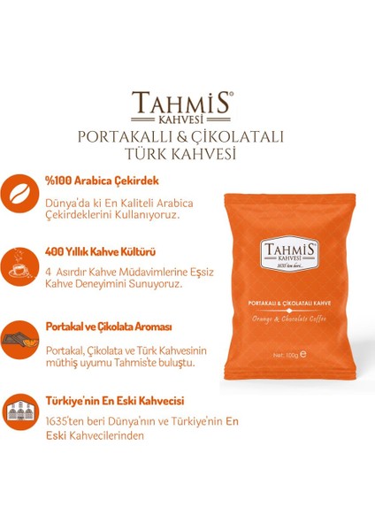 Portakallı Çikolatalı Türk Kahvesi 100 gr