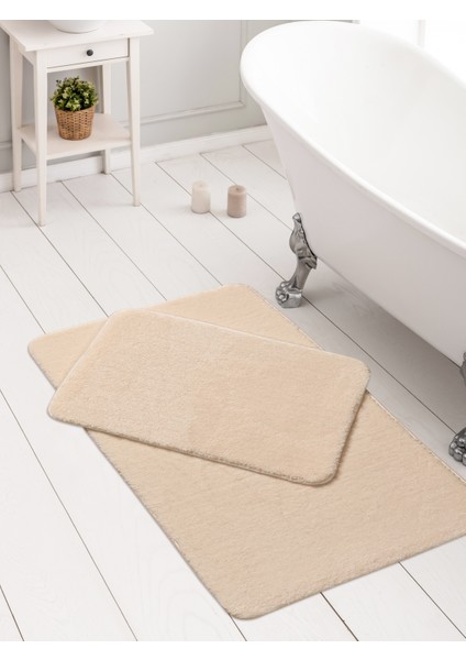 Peluş Post Paspas Banyo Paspas Takımı 2'li Jel Kaymaz Taban Klozet Takımı Gri Pembe Antrasit Mavi Krem Beyaz Siyah Kahverengi (50x80 - 50x50)