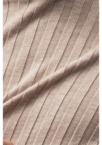 Erkek Balıkçı Yaka Slim Fit Fitilli Triko Kazak 6091288 Bej fırsatları