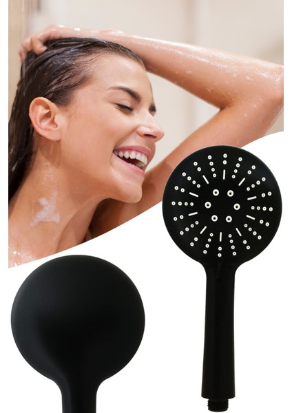 Siyah Lüx Fonksiyonlu Mat Duş Başlığı Banyo Duş Seti Başlığı Panter Duşluk Takım Başlığı