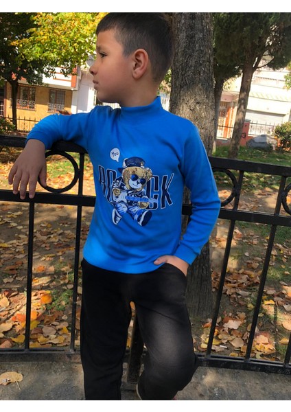 Ayıcık & Gitar Dijital Baskı Çocuk Sweatshirt