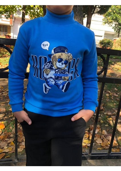 Ayıcık & Gitar Dijital Baskı Çocuk Sweatshirt modelleri
