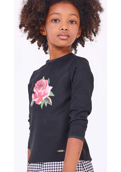 Kız Çocuk Uzun Kollu Tshirt Siyah