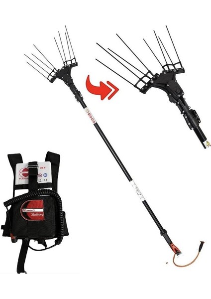 Sırttan Li-Po 33 Volt Akülü Zeytin Silkeleme Hasat Makinası