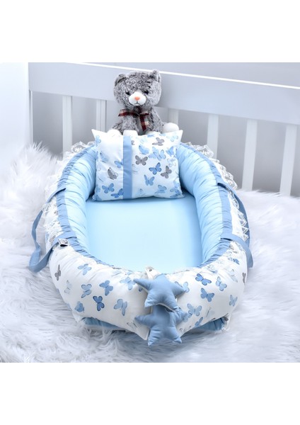 Kelebek Serisi Mavi Kelebek Mavi Kombin Babynest