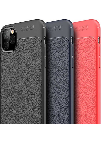 Apple iPhone 11 Pro Kılıf Kamera Korumalı Deri Görünümlü Silikon Kapak