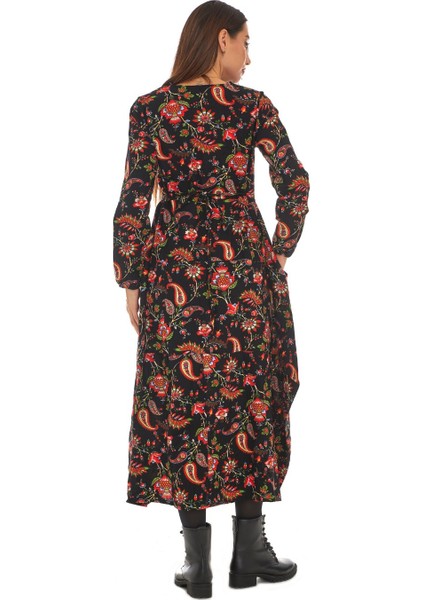 Pazen Siyah Desenli Uzun Elbise indirimleri