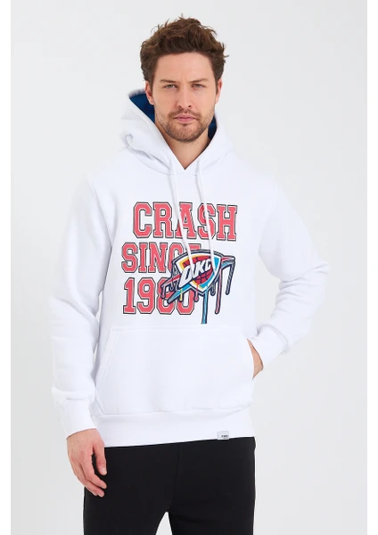 Amazing Crash  Kapüşonlu Kanguru Cepli Baskılı Sweatshirt